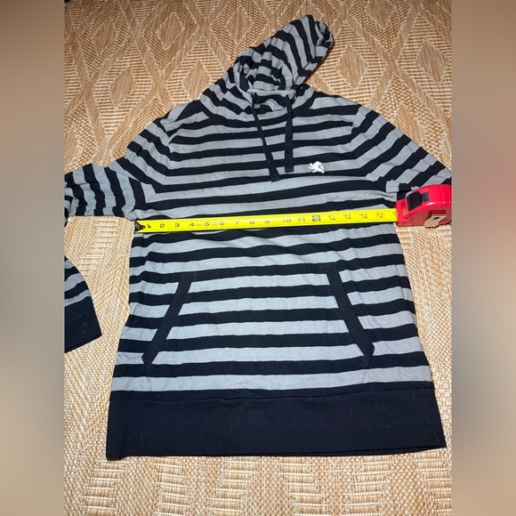 Express Lightweight Sweatshirt w/Hood,Black & Gray,Striped, Men's Size Small - Picture 7 of 10